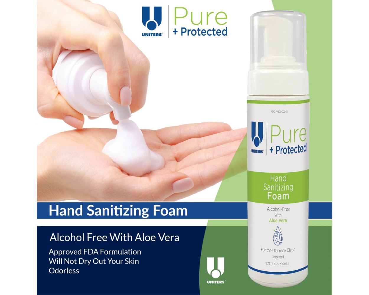 UNITERS Pure + Protected Hand Sanitizer Foam (3 Pack) - 200 ml